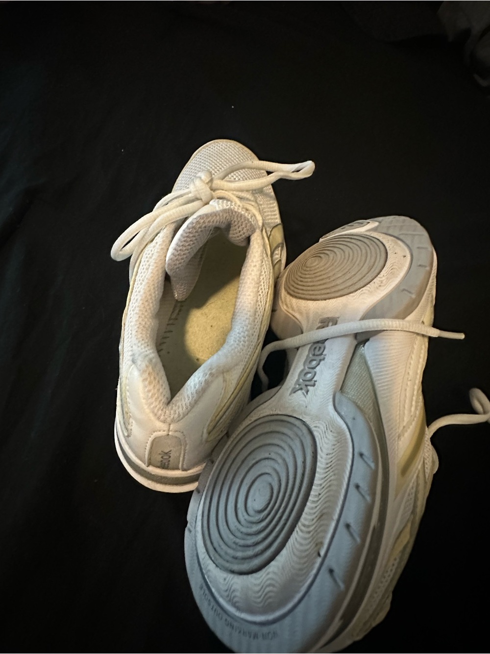 Reebok White Mesh Lace-Up Sneakers